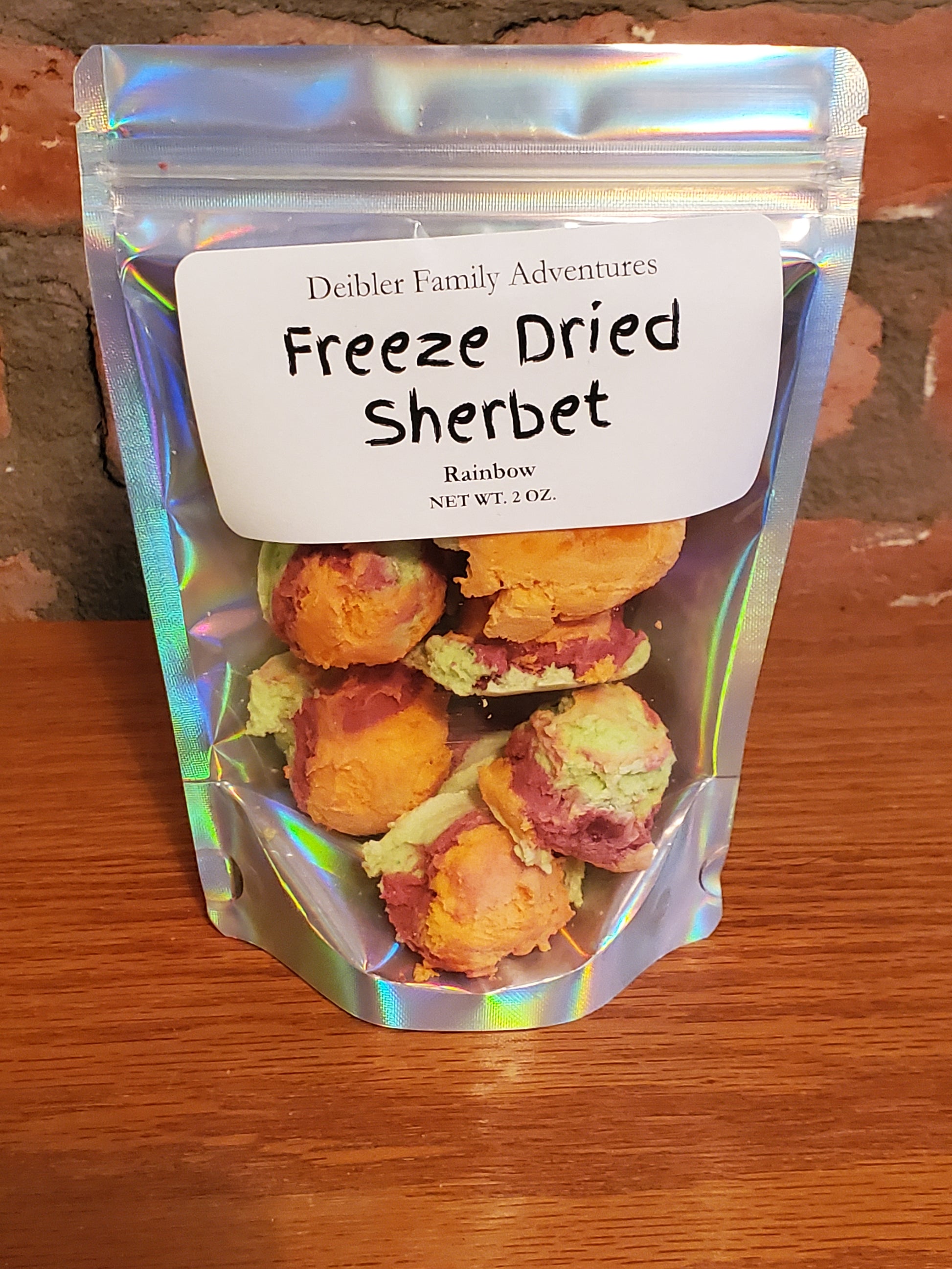 Freeze dried rainbow sherbet