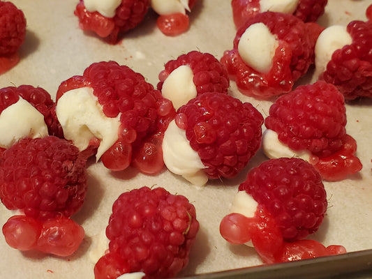 raspberries with cream cheese icing